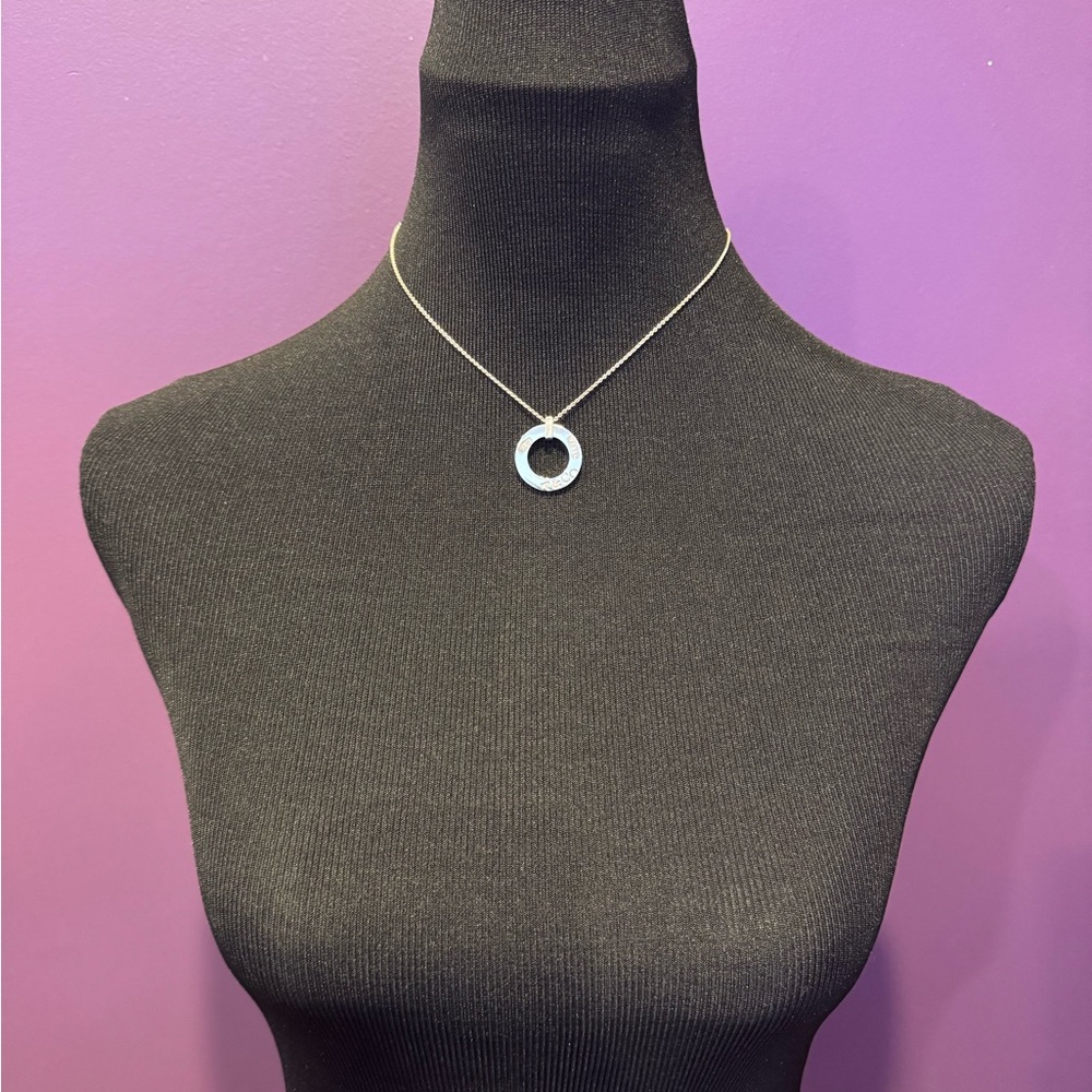 Tiffany & Co 1837 Round Circle Pendant Necklace 16.1”